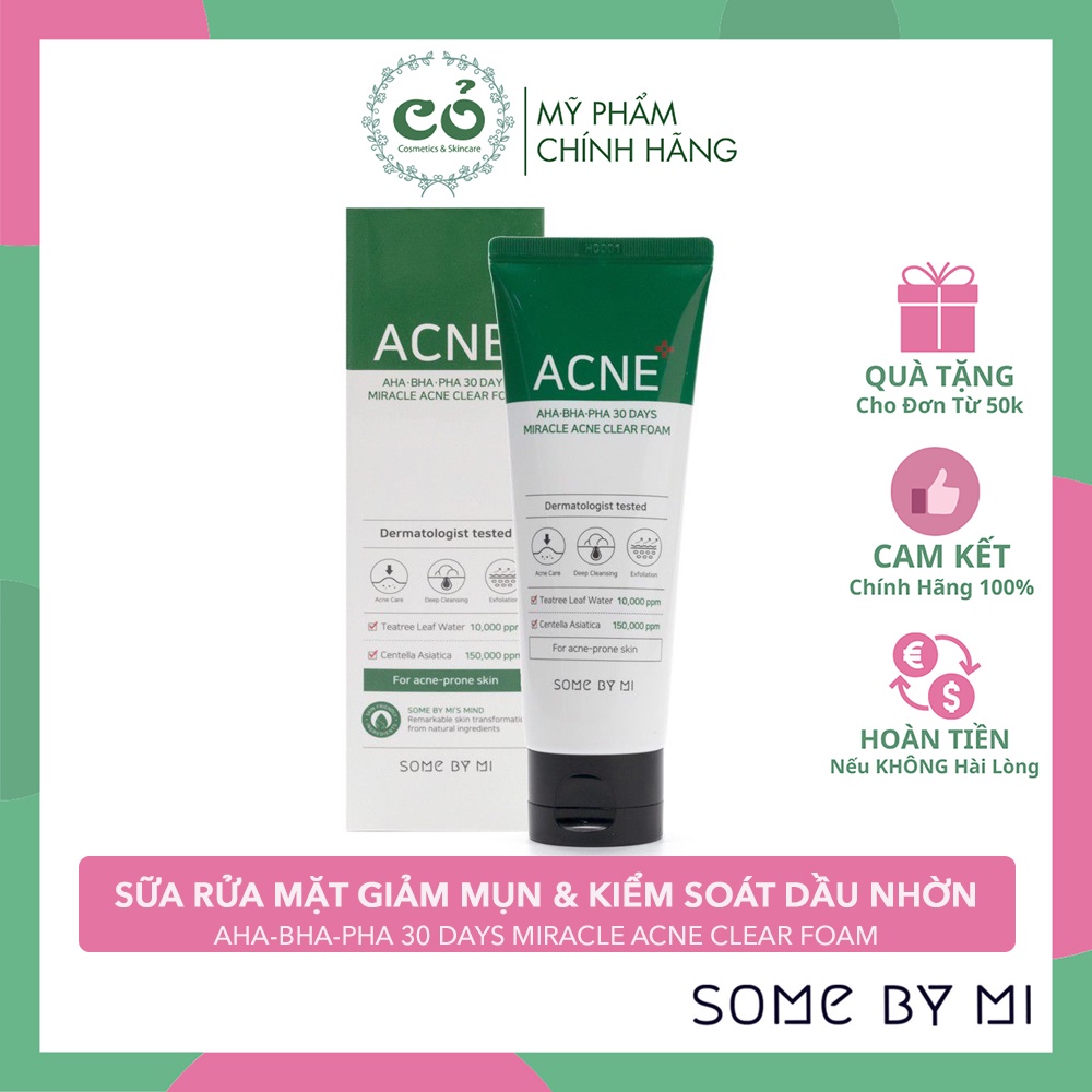 Sữa Rửa Mặt Some By Mi AHA-BHA-PHA 30 Days Miracel Acne Clear Foam