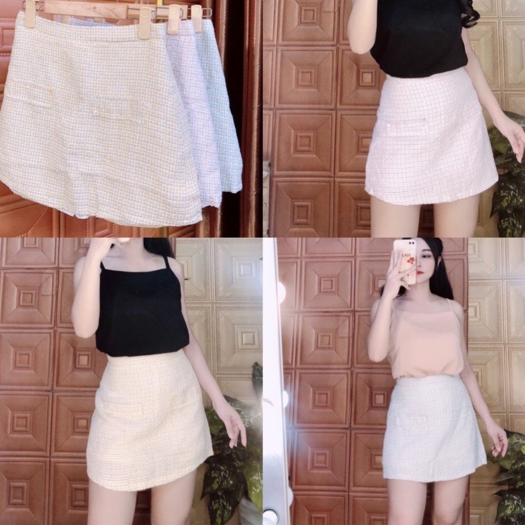 Chân váy bố có lót quần 2 lớp SURIHOUSE