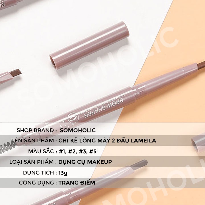 Bút chì kẻ mày hai đầu phẩy Sợi Bền Màu Kháng Nước dạng xoay tự động chống thấm nước lâu trôi Somoholic CKM4 | BigBuy360 - bigbuy360.vn
