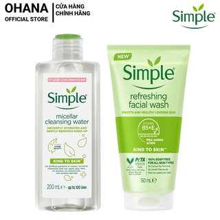 Combo 2 Sản Phẩm Simple (Nước Tẩy Trang Simple 200ml Và Gel Rửa Mặt Simple 150ml)