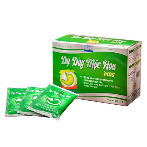 Dạ Dày Mộc Hoa Plus - Hỗ trợ giảm đau dạ dày, giảm ợ chua, đầy bụng, trào ngược (Hộp 30 gói x 5g)