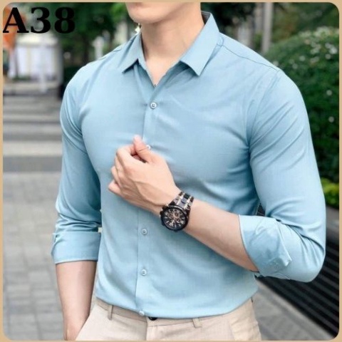 Áo Sơ Mi Nam Chất Lụa Trắng Trơn Đen Trơn Chất Cotton Dài Tay đi học hay công sở đều đẹp Adam_fashion