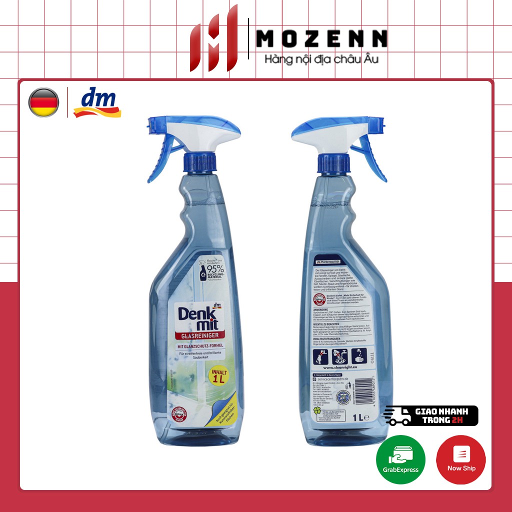 Nước lau kính DENKMIT sạch bóng 1L