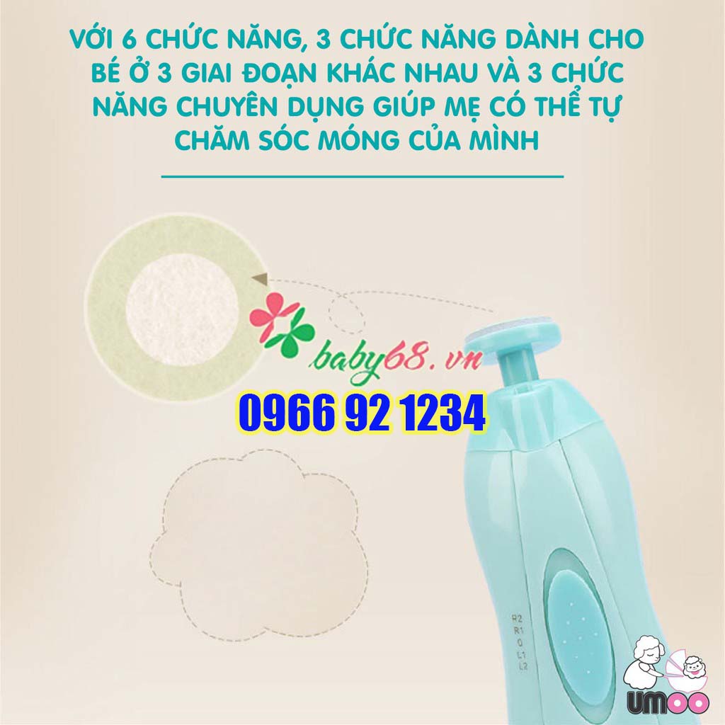 Máy dũa móng tay cho bé Umoo - Bộ cắt móng tay cho bé an toàn