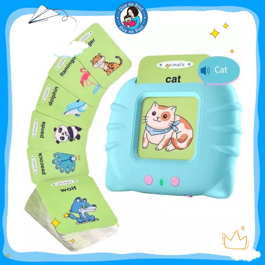 Máy đọc thẻ Flashcard Tiếng anh 224 từ vựng, công cụ hỗ trợ tuyệt vời cho mẹ và bé, M33 - 𝙎𝙃𝙊𝙋 𝙈𝙀̣ 𝘽𝙊𝙉𝘿