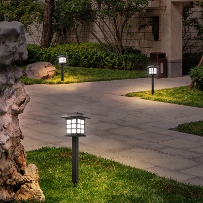 Đèn LED năng lượng MẶT TRỜI cắm sân vườn thiết kế kiểu dáng mái nhà HÌNH VUÔNG
