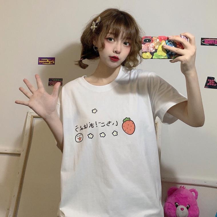 Áo thun unisex tay lỡ cotton, áo phông chữ hàn,hình cà rốt cute hàng đẹp