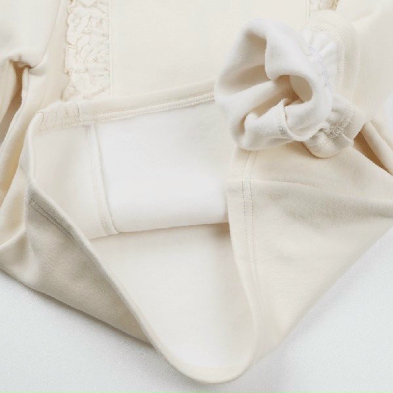 Áo nỉ bông bé gái màu trắng tay ren điệu xuất HQ VNXK