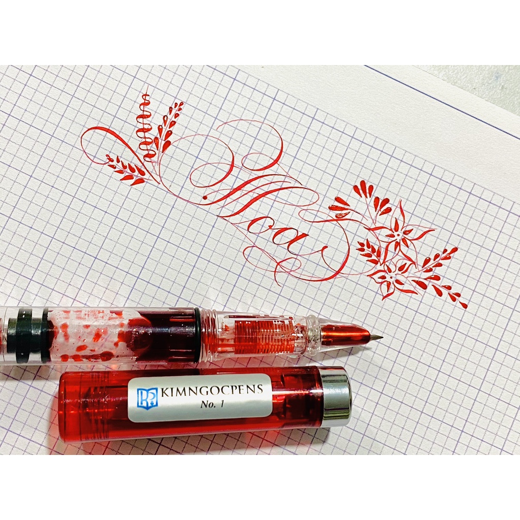 Bút máy Kimngocpens No1F ngòi lá tre bút máy luyện chữ đẹp nét thanh nét đậm viết calligraphy bút mực bút cho học sinh
