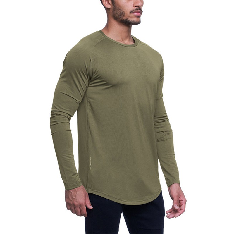 ASRV Men's Camo Sports Shirt Long-sleeved T-shirt Quick-drying Breathable Gym Fitness Training Top Plus Size