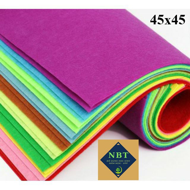 Vải Dạ Cứng Mầm Non 45*45 - Vải Nỉ Cứng an toàn làm đồ handmade, craft, thủ công, sách vải, treo nôi