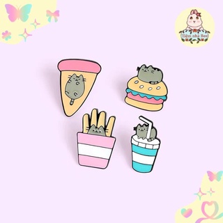 Huy hiệu balo, enamel pin cài áo Mèo và fastfood chibi │ kim loại │ xem thêm ở phần MÔ TẢ SẢN PHẨM