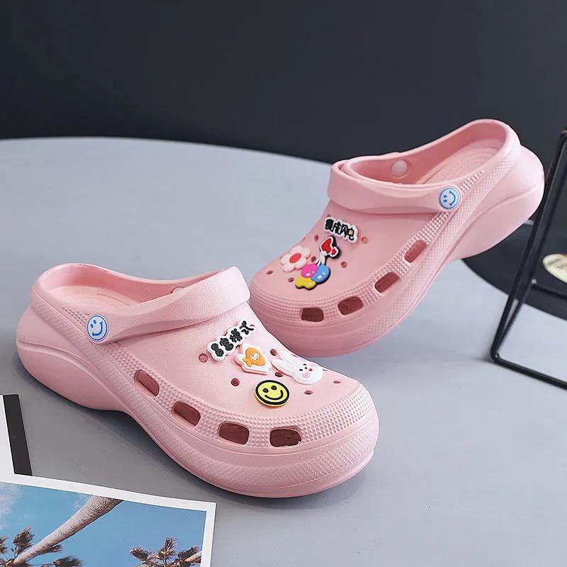 Giày Sandal Cao Gót Đế Dày Đục Lỗ Thời Trang Mùa Hè Mới 2021 Dễ Phối Đồ Cho Nữ