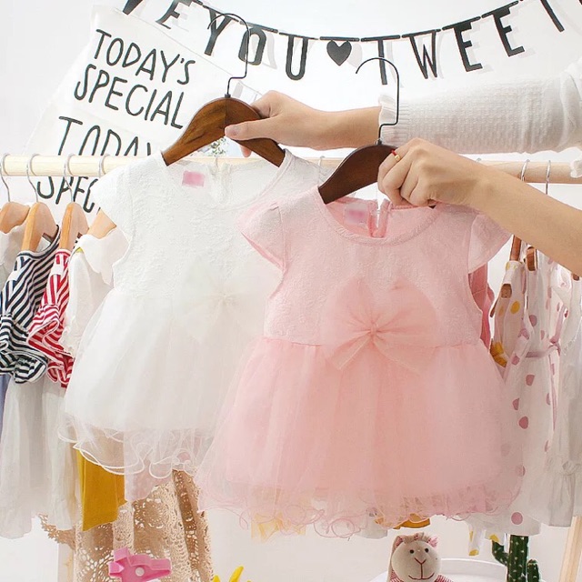 Nhập mã KID1106 giảm 12% - Váy công chúa xoè bông nơ bụng