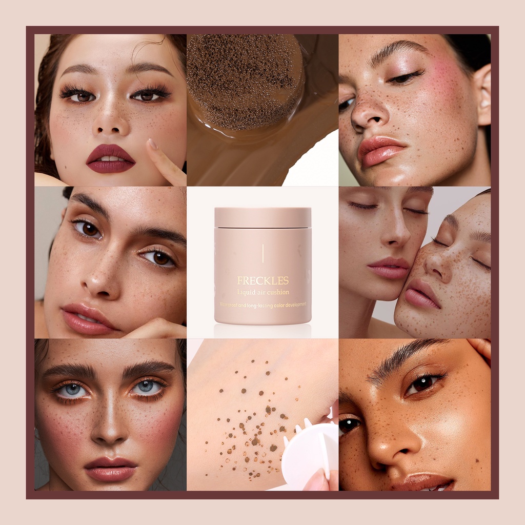Bút Trang Điểm Dạng Air Cushion Mềm Mịn Màu Nâu Tàn Nhang Tự Nhiên Không Thấm Nước