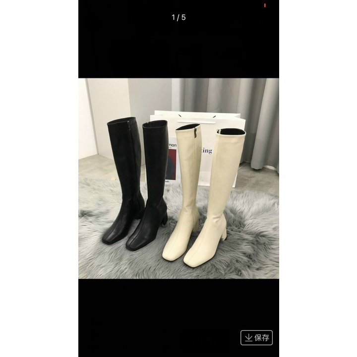 Bốt gối đẹp(boot đùi) da lì trơn khoá kéo cạnh gót 5p cao cấp siêu đẹp(Mã 908)