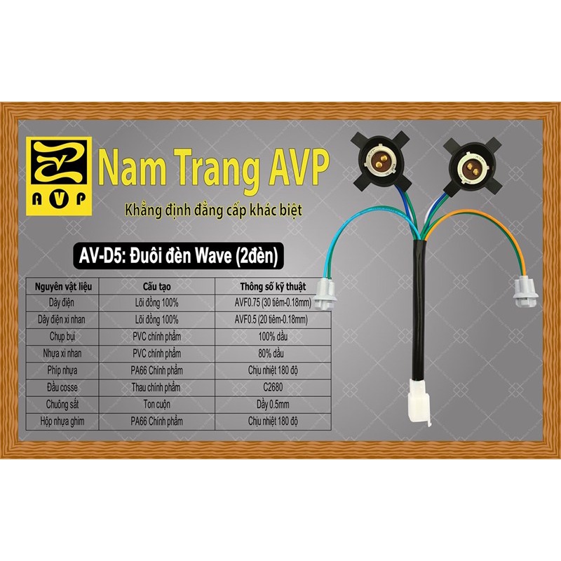 Đuôi Đèn Trước Wave 02 Bóng AVP D5