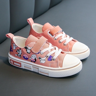 Giày Vải Canvas Quai Dán Thời Trang Cho Bé 4-18 Tuổi