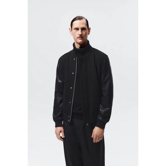 Order áo khoác auth tuồn ZARA của nam Áo khoác bomber phối tay da