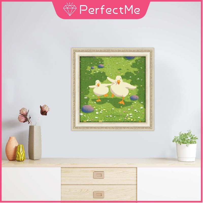 Bộ tranh đính đá 5D họa tiết chú vịt dễ thương độc đáo kích thước 30x30cm diy dùng trang trí