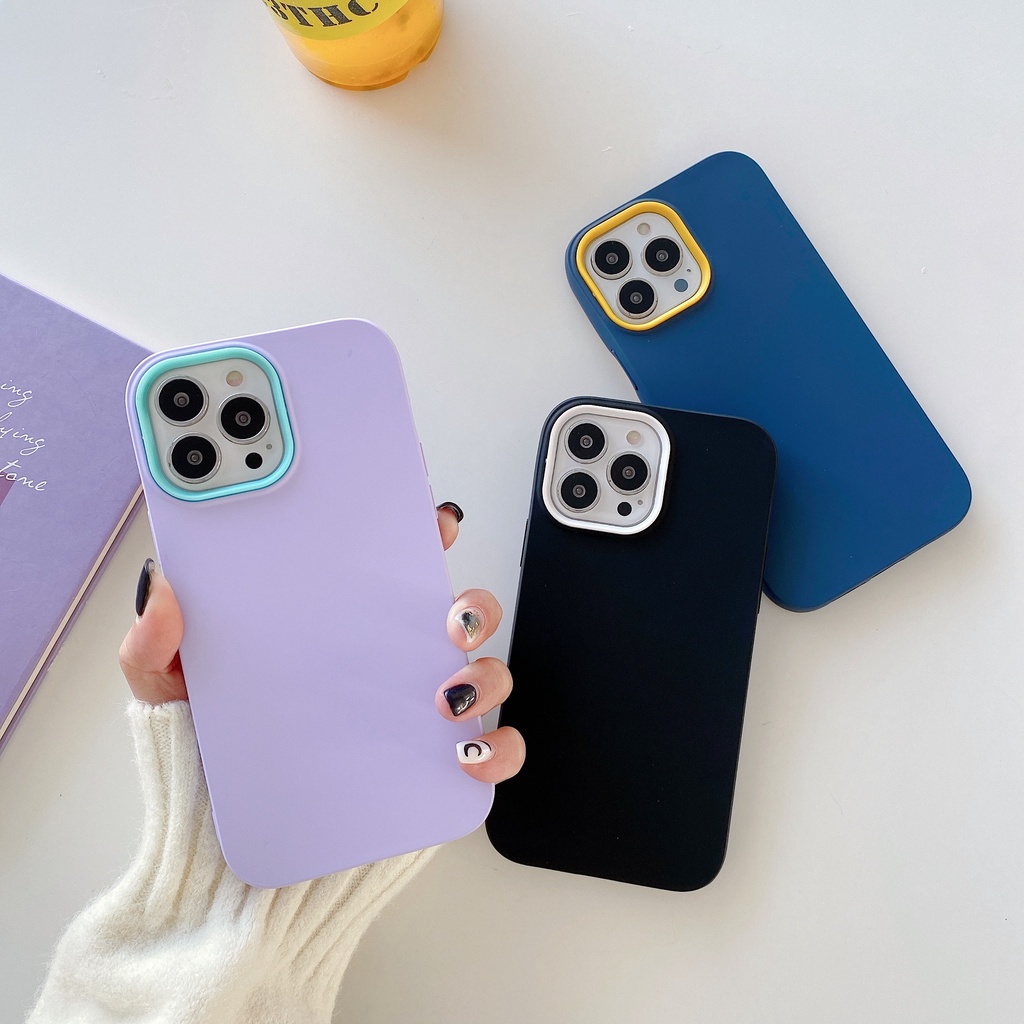 Ốp Điện Thoại Silicon Mềm Dẻo Chống Sốc 3 Trong 1 Cho IPhone 14 13 12 11 Pro Max X XR 8 7 Plus  6 6s PLUS SE2020