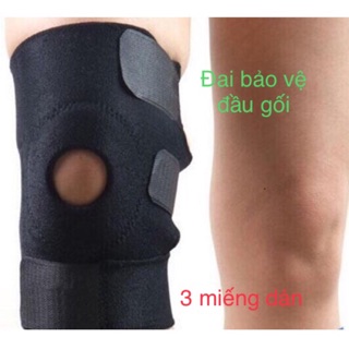 Băng quấn đầu gối tặng đai thun dãn xỏ gối màu xanh