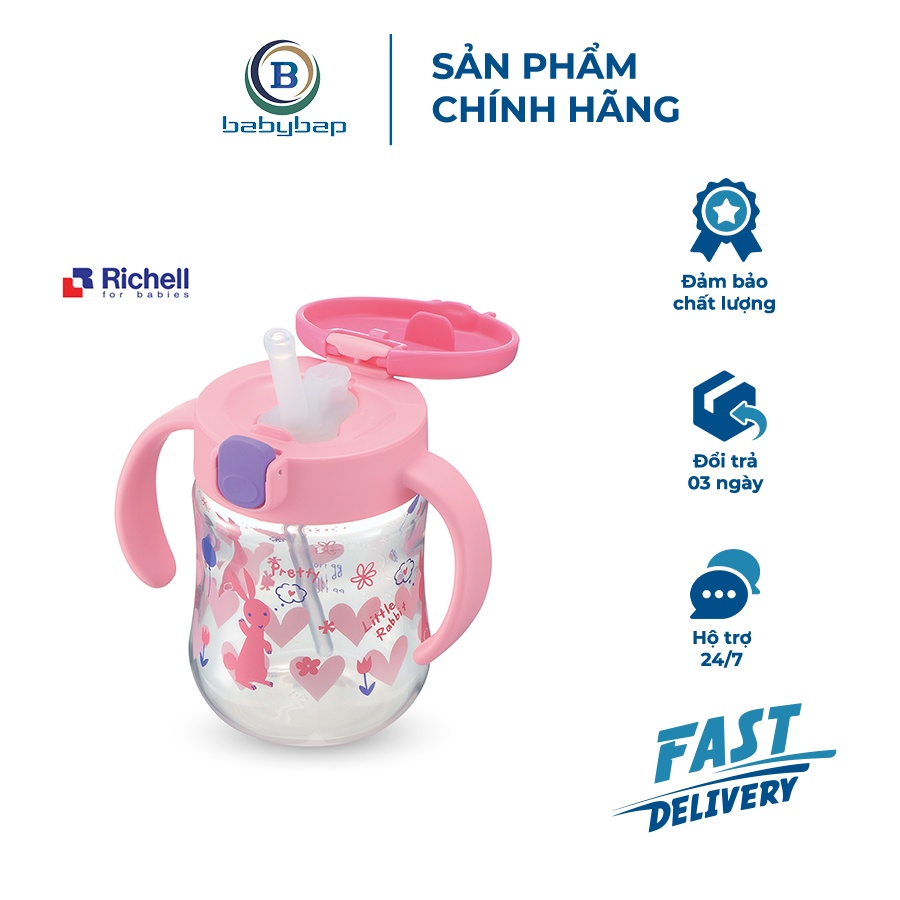 Bình Ống Hút T.L.I Richell 200ml Phù Hợp Với Bé Từ 7 Tháng