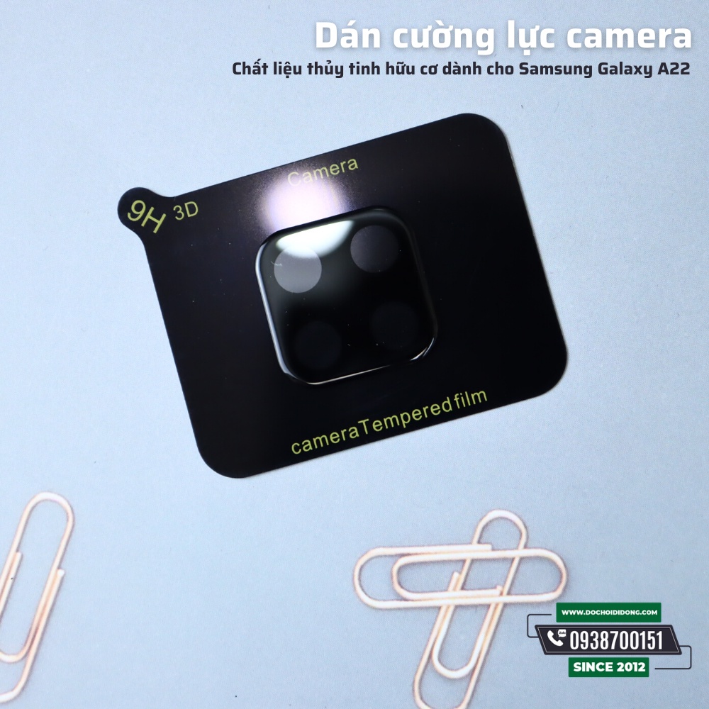 Miếng dán cường lực camera Samsung A22 thủy tinh hữu cơ