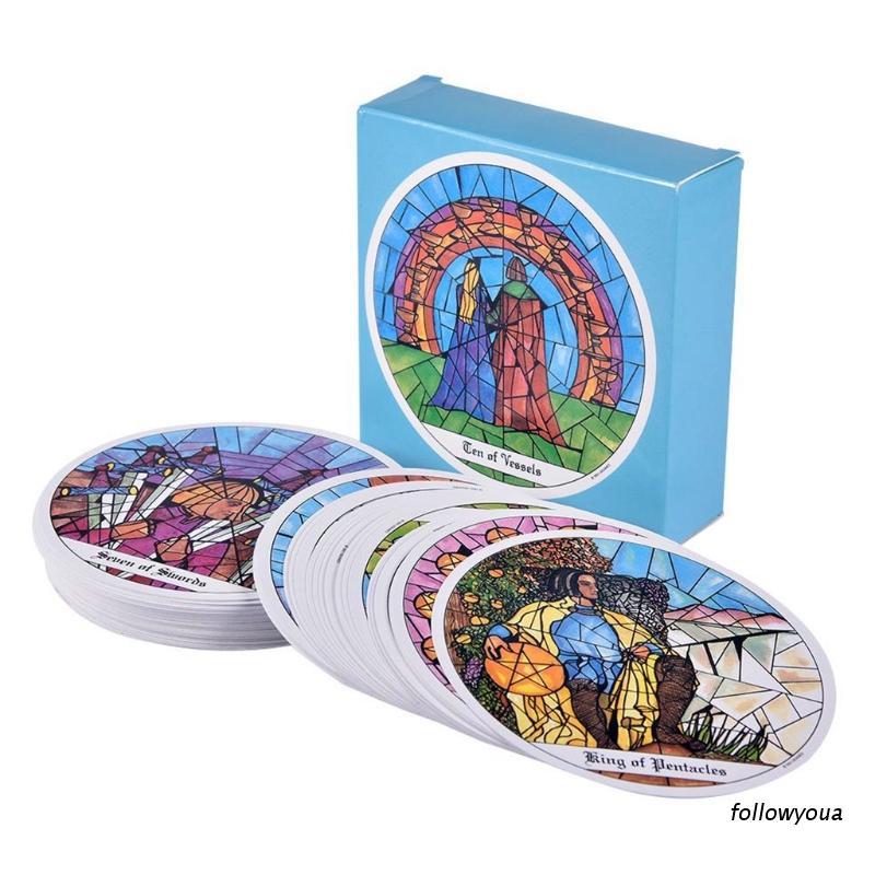 Bộ 78 lá bài tarot tròn in họa tiết monastery cổ điển