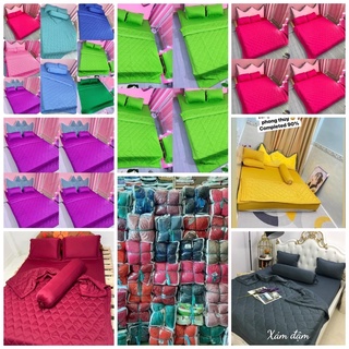 Bộ drap ga thun trơn HQ 4 món mịn, mát, màu sắc đa dạng