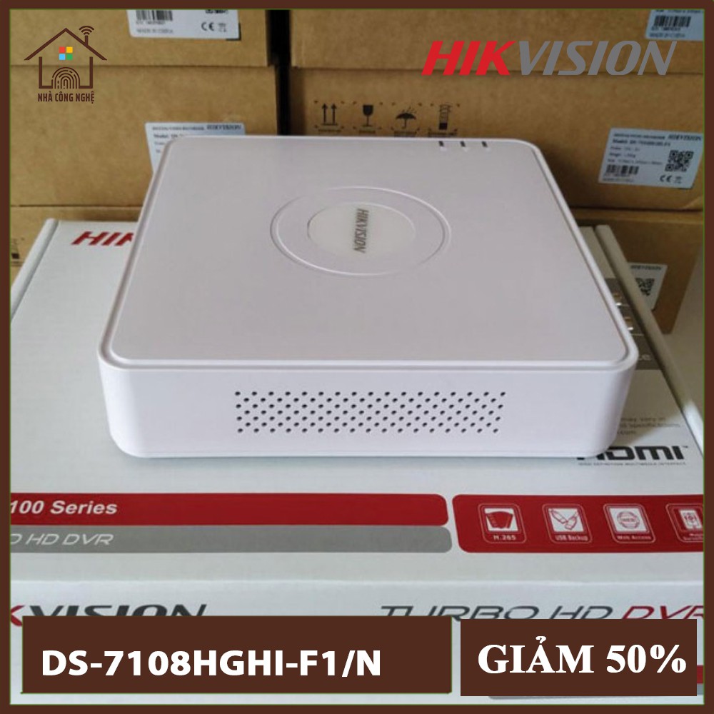 [PHÂN PHỐI CHÍNH HÃNG] Đầu Ghi Hình Camera HikVision DS-7108HGHI-F1/N 8 Kênh - Hỗ Trợ Nhiếu Người Truy Cập,Tên Miền, AHD