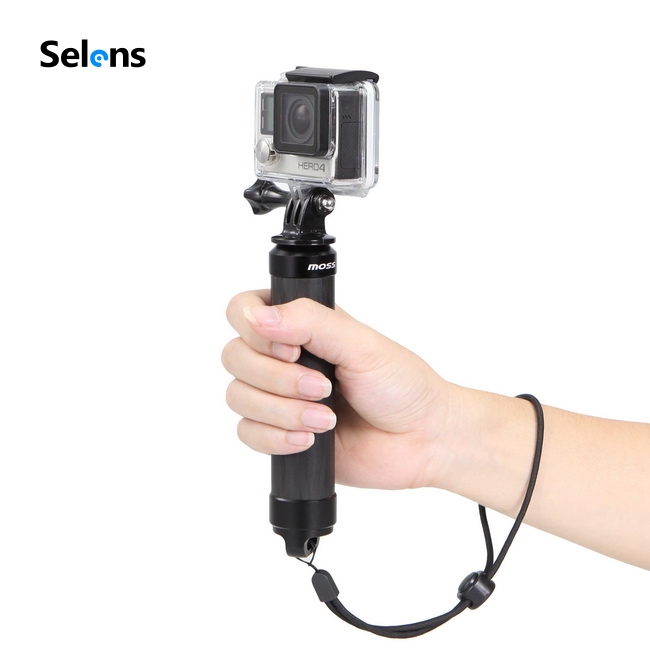 Tay cầm camera Selens bằng sợi carbon kèm dây đeo cho Gopro / Xiaoyi / SJCAM