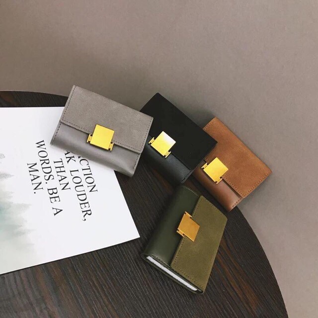 Ví mini da lộn khoá vuông | BigBuy360 - bigbuy360.vn