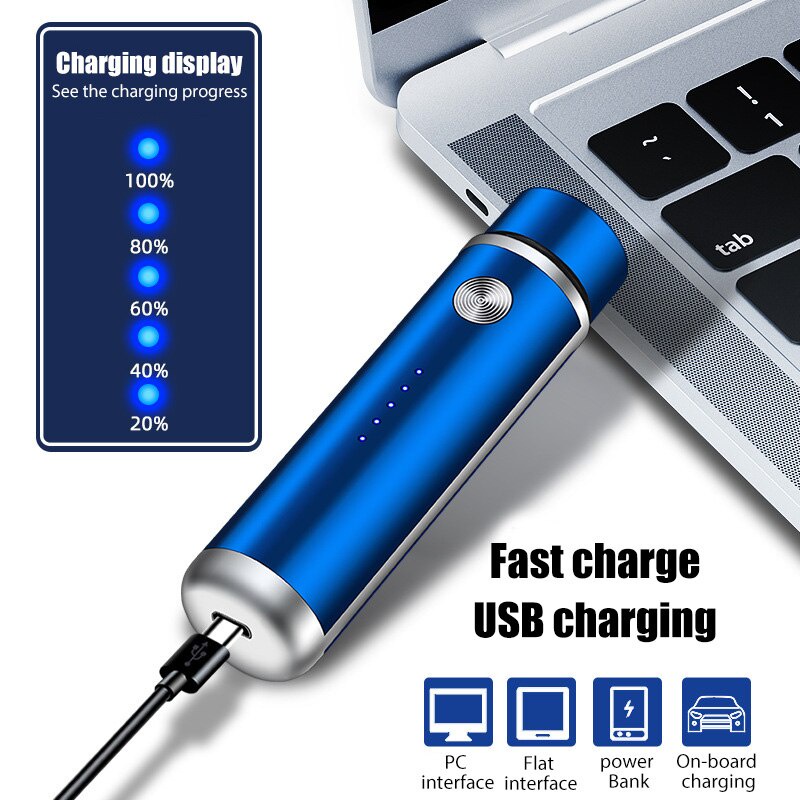 Máy Cạo Râu 3D Mini Bằng Thép Không Gỉ Sạc USB Tiện Dụng Cho Nam