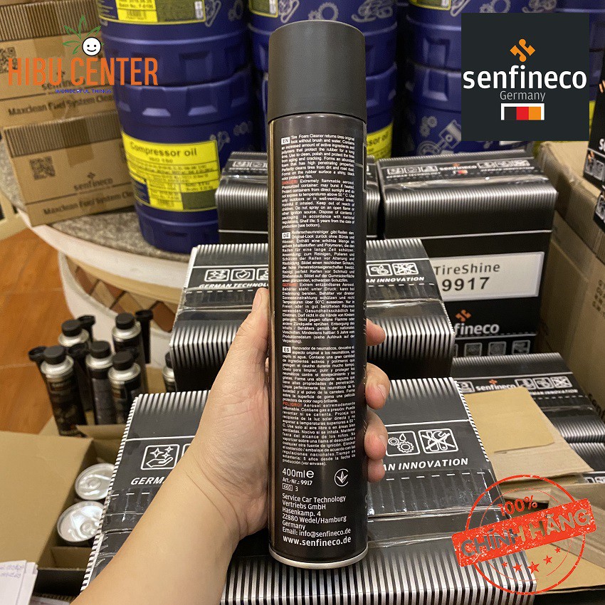 Chai Vệ Sinh Lốp Xe SENFINECO 9917 – 400ML Tire Schine Tire Foam Cleaner – Hàng Đức Chính Hãng – HIBUCENTER