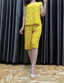 Bộ lanh lụa cổ tim