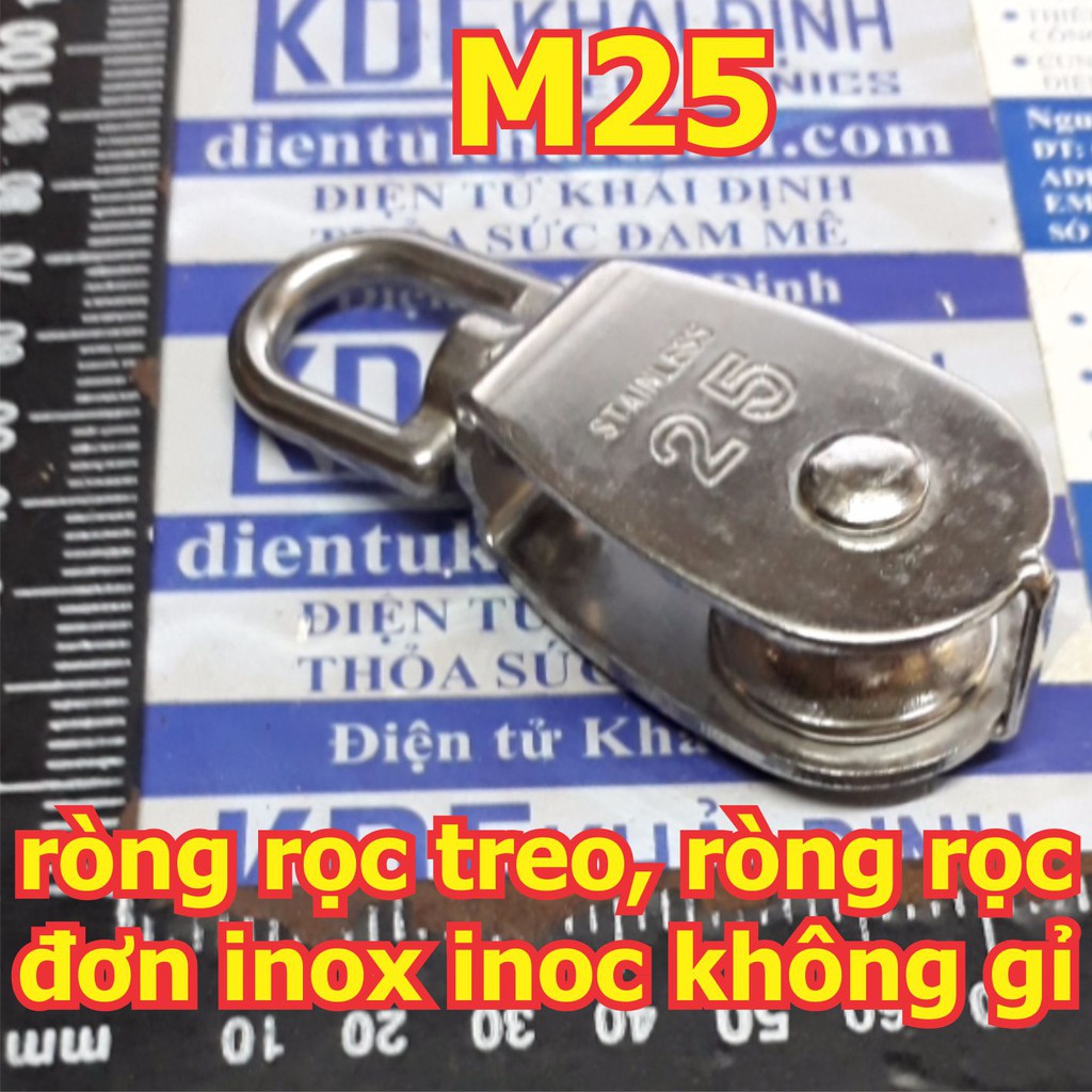 ròng rọc treo sắt mạ chrome không gỉ M15 dây phi 8mm kde4907