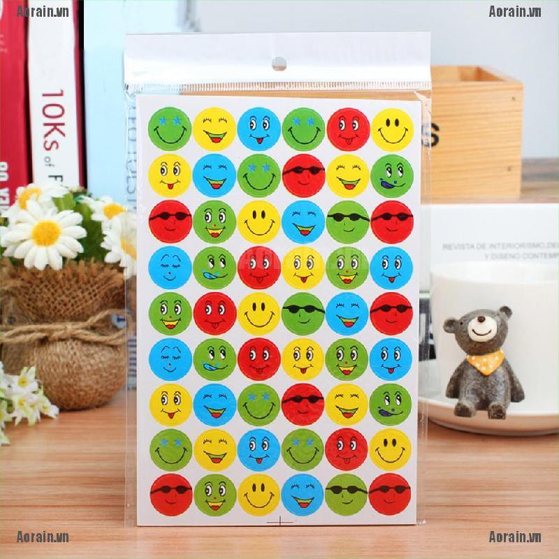 Bộ 10 Miếng Dán Hình Mặt Cười Nhiều Màu Sắc