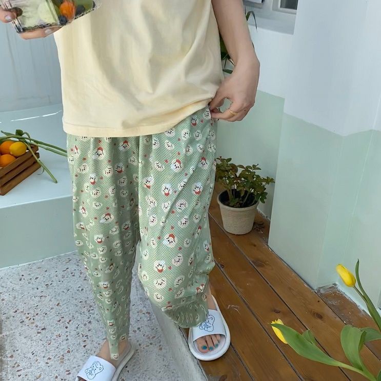 Bộ Đồ Ngủ Dáng Rộng In Họa Tiết Chú Cún Dễ Thương Thời Trang Mùa Hè Cho Nữ