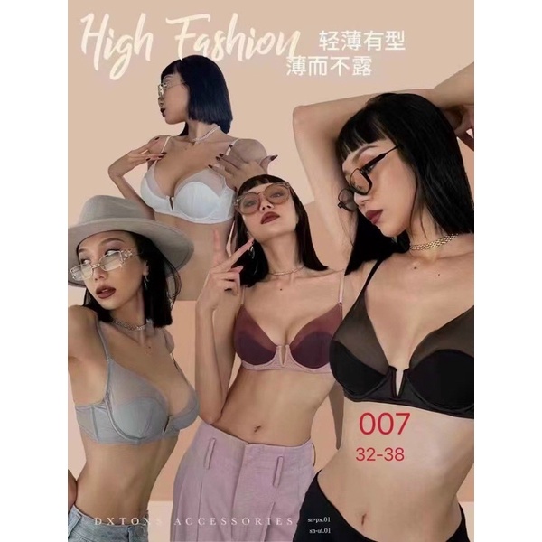 Áo Lót đệm mỏng phối ren có Gọng Đệm Mỏng sang chảnh mầu đen trắng