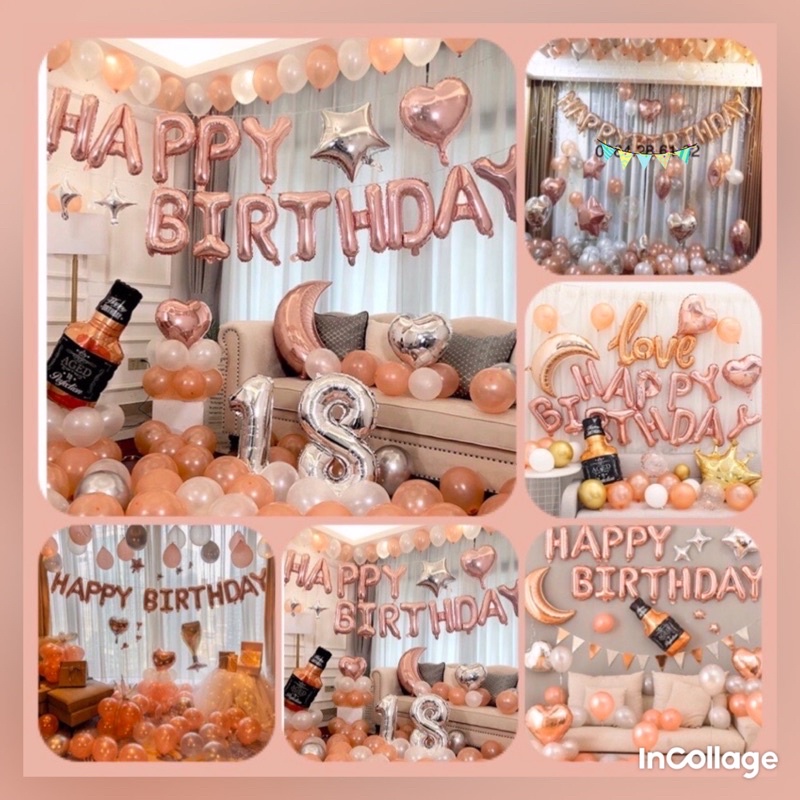 Set Bóng❤️Trang Trí Sinh Nhật❤️Happy Birthday Tông nhiều mầu