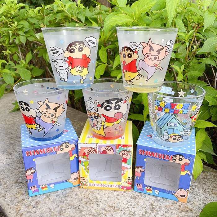 ⭐Yixin の Những Thứ Dễ Thương⭐Ly Thủy Tinh Hình Cậu Bé Bút Chì Shin-Chan Hàng Xuất Khẩu