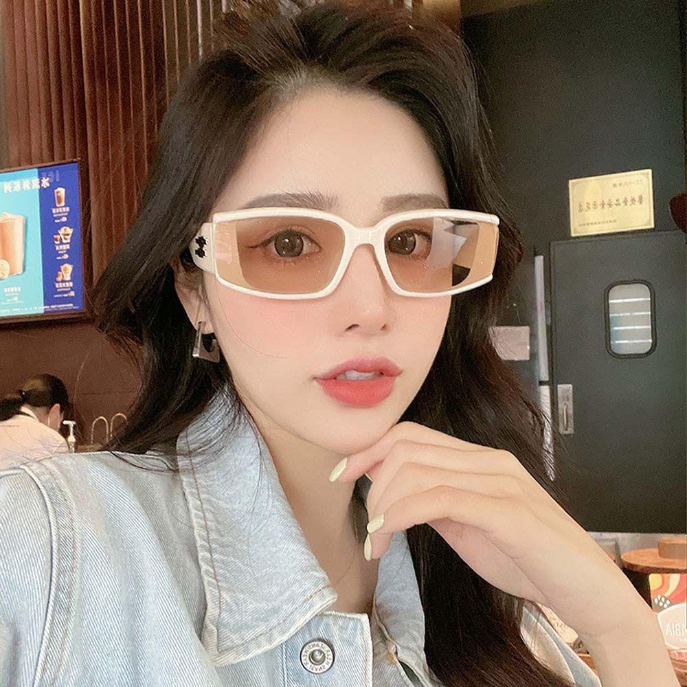 Kính Mát Hình Chữ Nhật Trong Suốt Chống Tia UV400 Chống Phản Quang Phong Cách Âu Mỹ