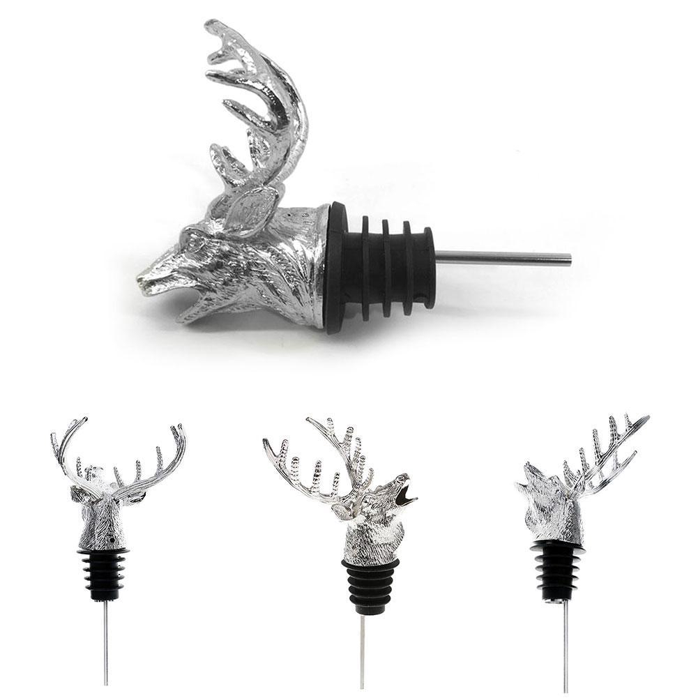 Vòi rót rượu vang kiêm nút chặn bằng thép không gỉ thiết kế hình đầu hươu sáng tạo