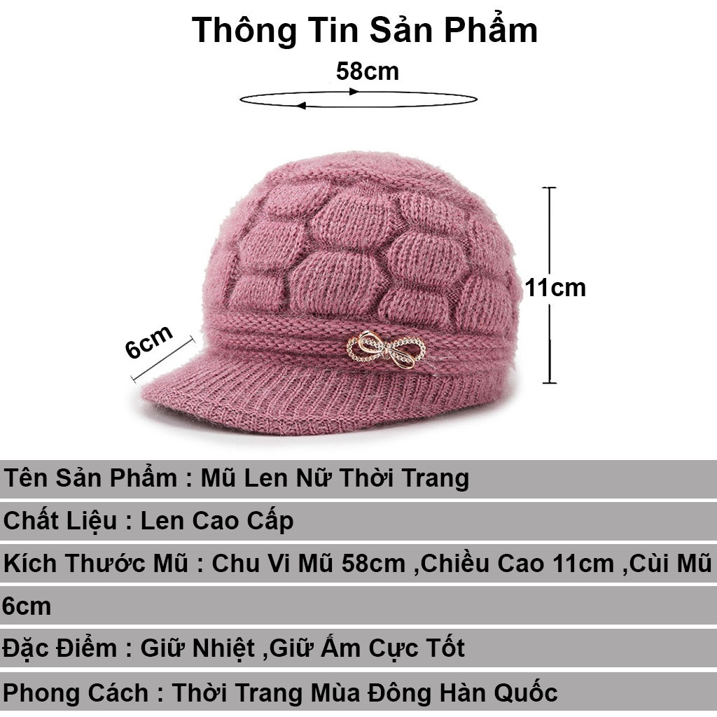 Mũ len nữ hàn quốc mùa đông giữ ấm tốt Zozo nón len nữ lưỡi trai phong cách thời trang trẻ trung