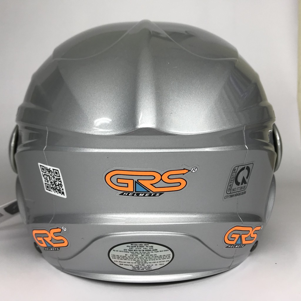 Mũ bảo hiểm nửa đầu có kính cao cấp - Hàng chính hãng - Bảo hành 12 tháng - GRS A737K - Bạc bóng