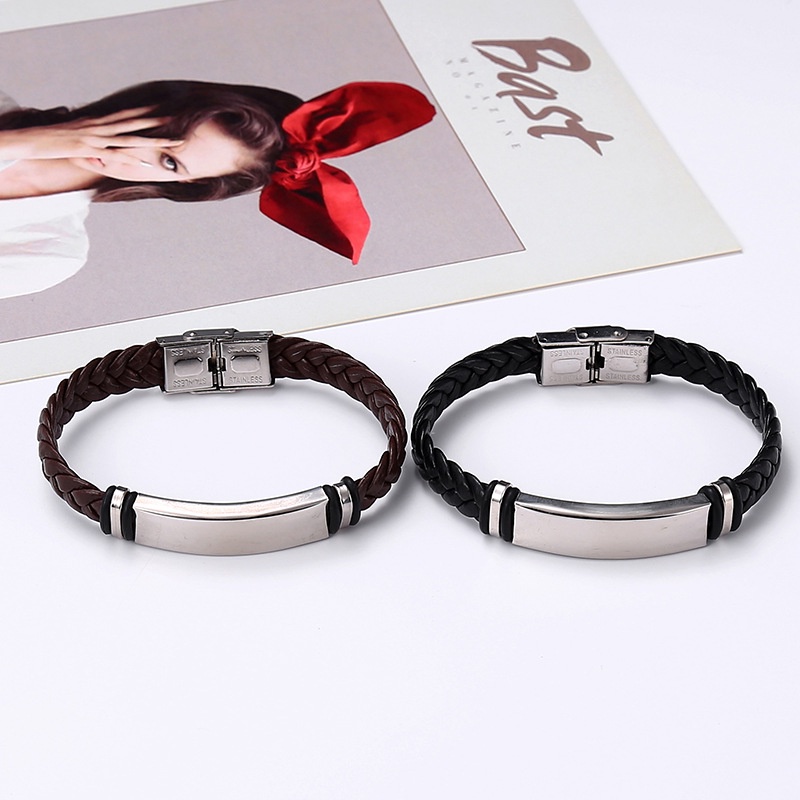 Vòng tay da tết nam phong cách Hàn Quốc cho nam và nữ cổ điển E653