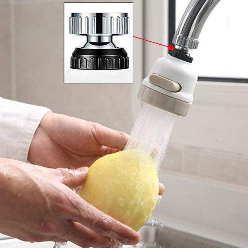 Vòi rửa bát , đầu vòi tăng áp vòi rửa chén xoay 360 độ , tiết kiệm nước có 2 chế độ ( quả trắng ghi )