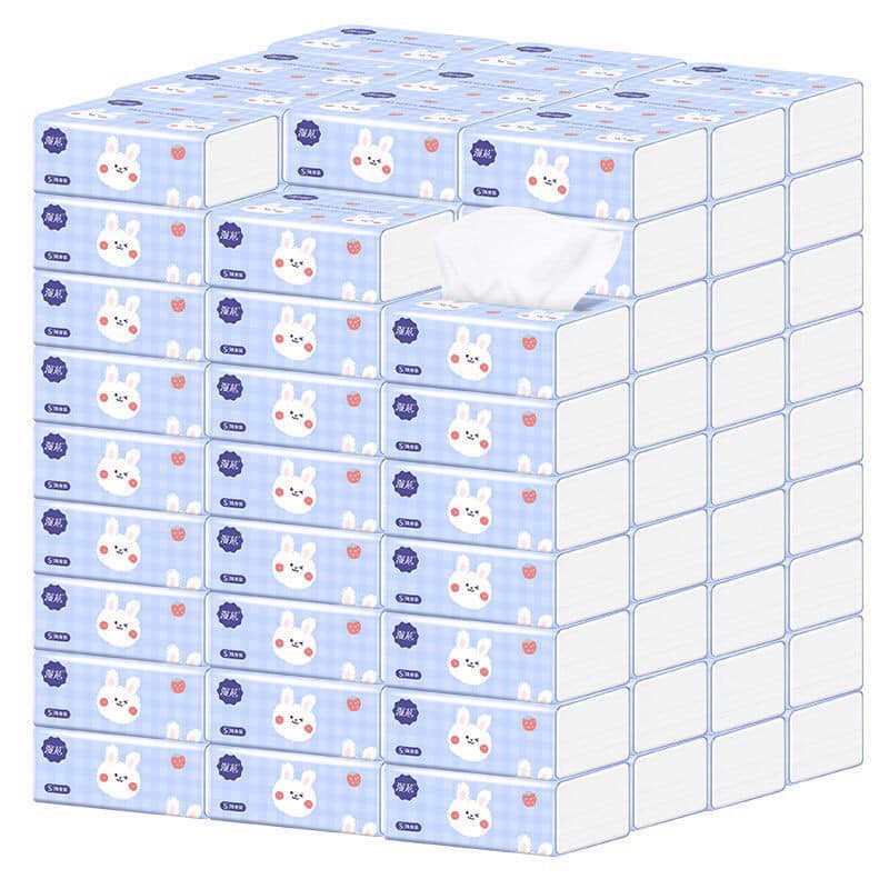 THÙNG 40 GÓI GIẤY ĂN RÚT HÌNH THỎ/ 30 GÓI GIẤY ĂN GẤU TRÚC SIPIAO HỘP ĐỎ