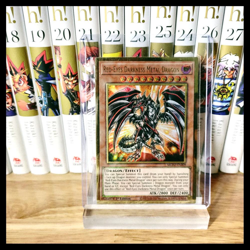 Thẻ bài yugioh chính hãng Red-Eyes Darkness Metal Dragon – Premium Gold Rare